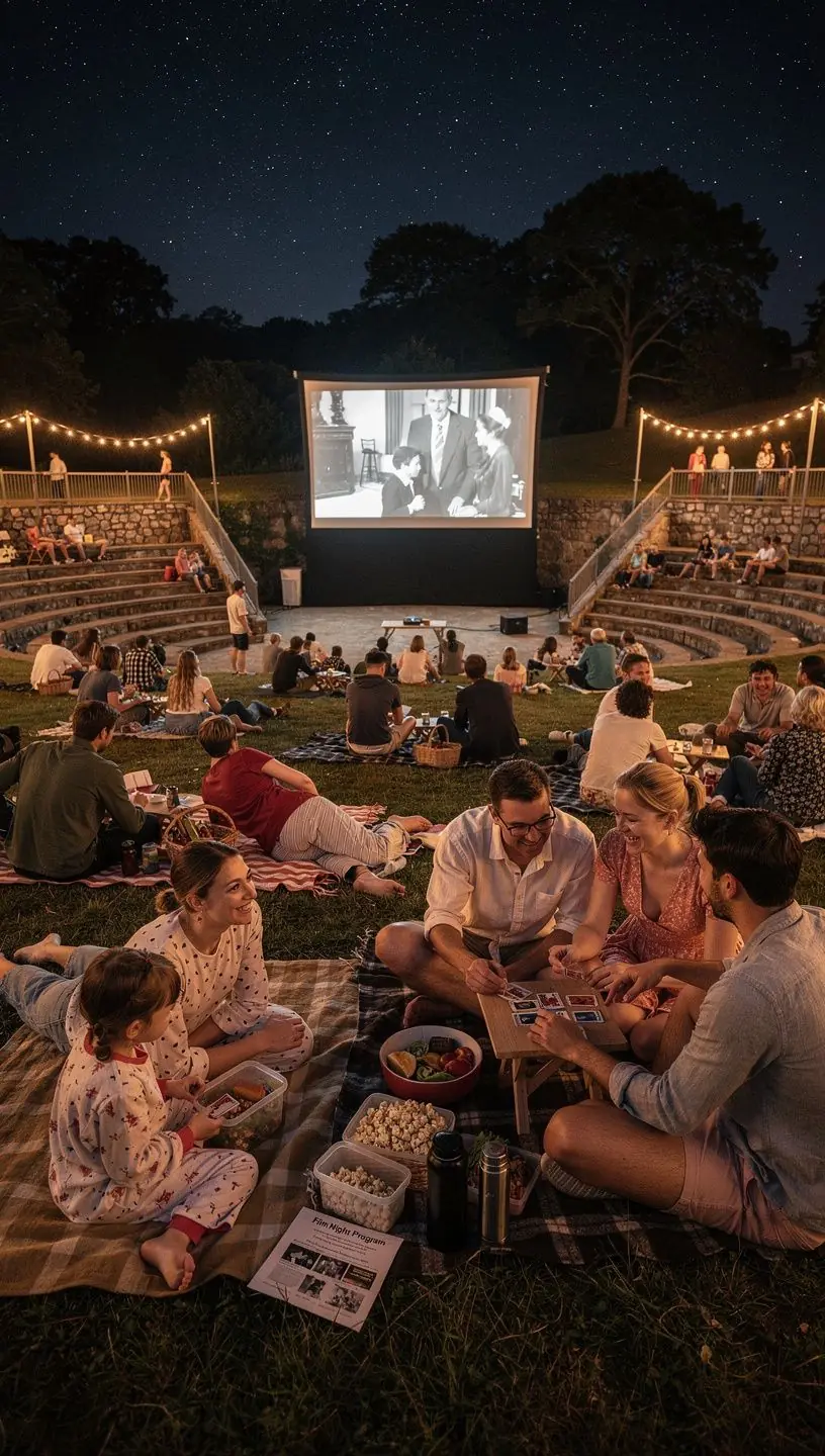 Printed event schedules enhancing city cultural gatherings.